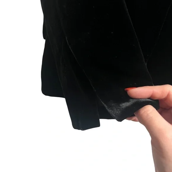 L’AGENCE Chamberlain Velvet Blazer Jacket Black - Picture 6 of 11